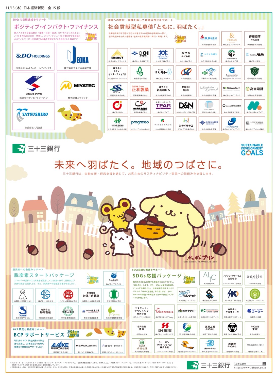 日本経済新聞にSDGｓ取得企業として掲載頂きました